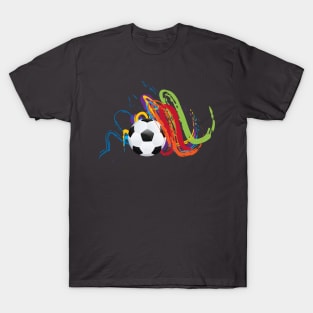 Soccer ball grunge strokes T-Shirt